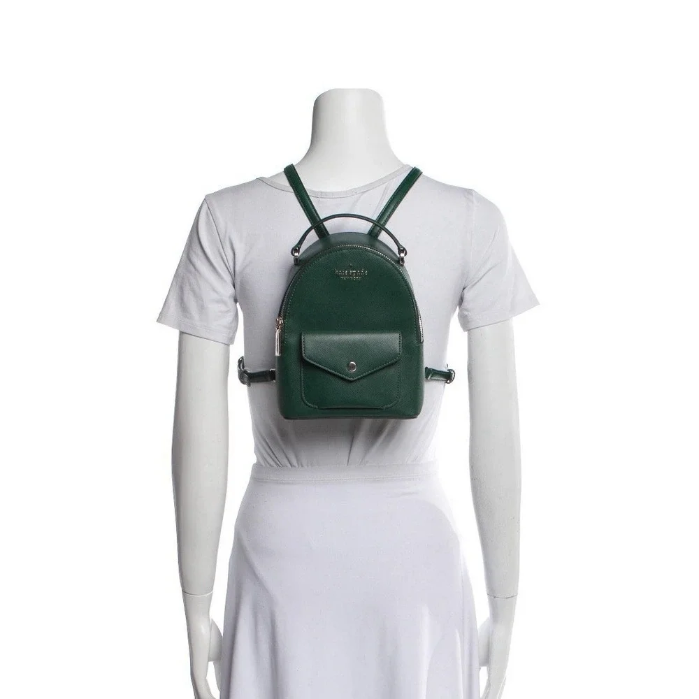 Kate Spade New York Womens Schuyler Saffiano Leather Mini Backpack Green‎ Luxury